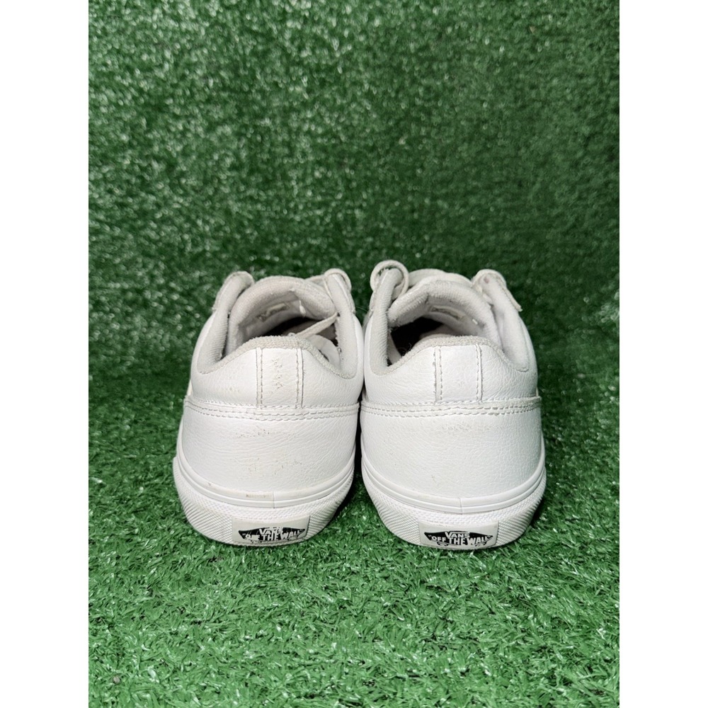 VANS Women Size 7.5 Old Skool White‎ Leather Daily Casual Shoes Skate Sneakers - Picture 7 of 10